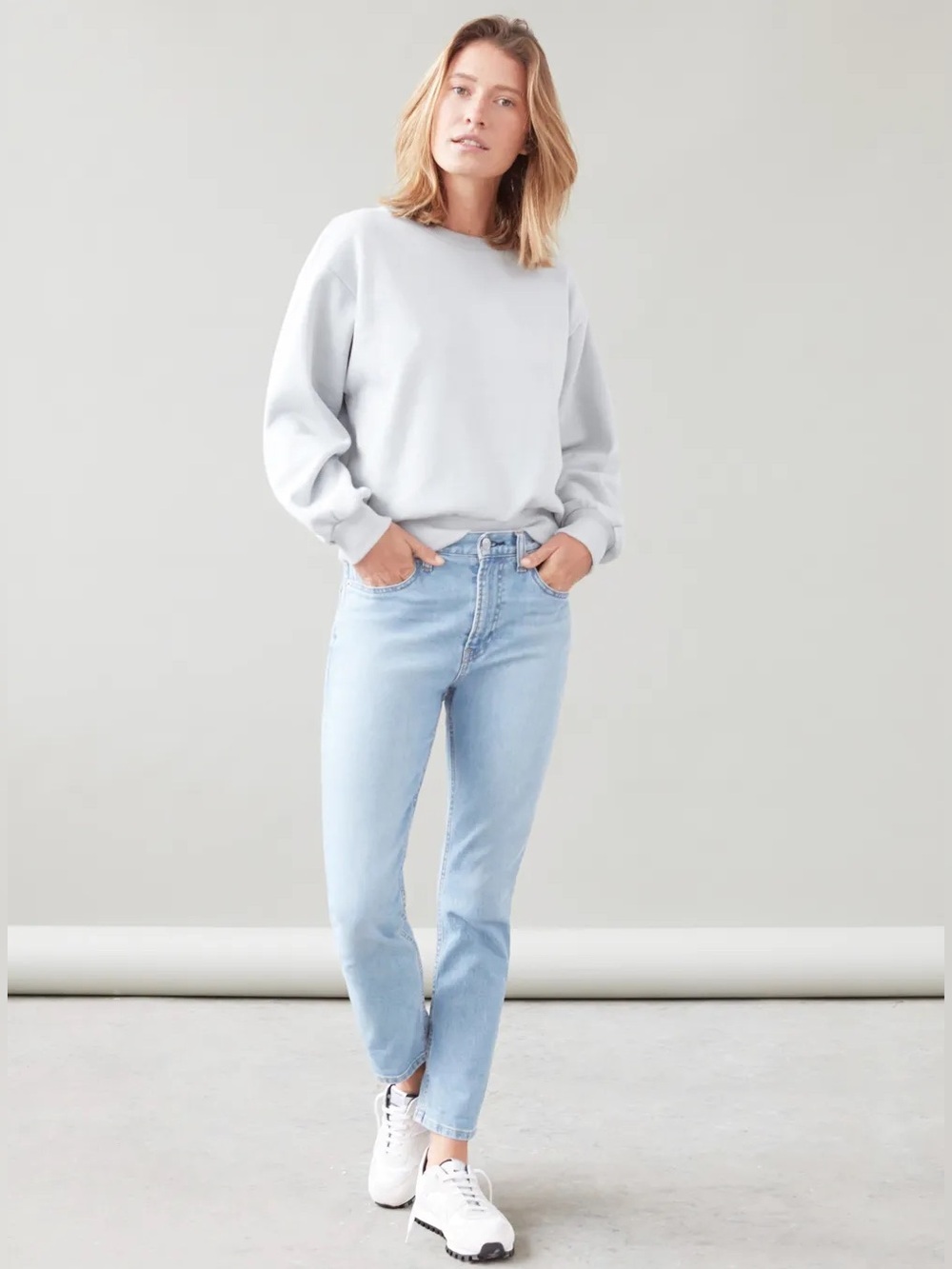 Everlane The Boyfriend Jean Size 25 Blue Wash High Rise Relaxed Denim